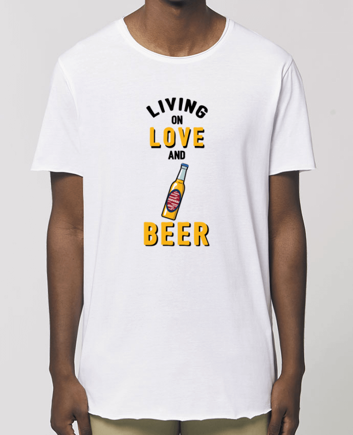 Tee-shirt Homme Living on love and beer Par  tunetoo