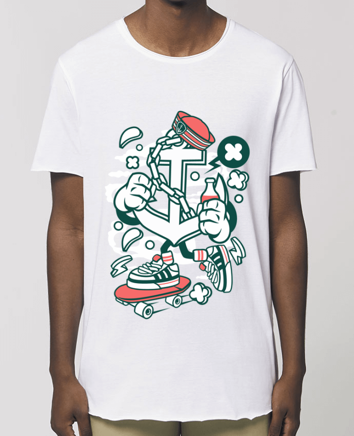 Camiseta larga pora él  Stanley Skater Ancre Skateboard Cartoon | By Kap Atelier Cartoon Par  Kap Atelier