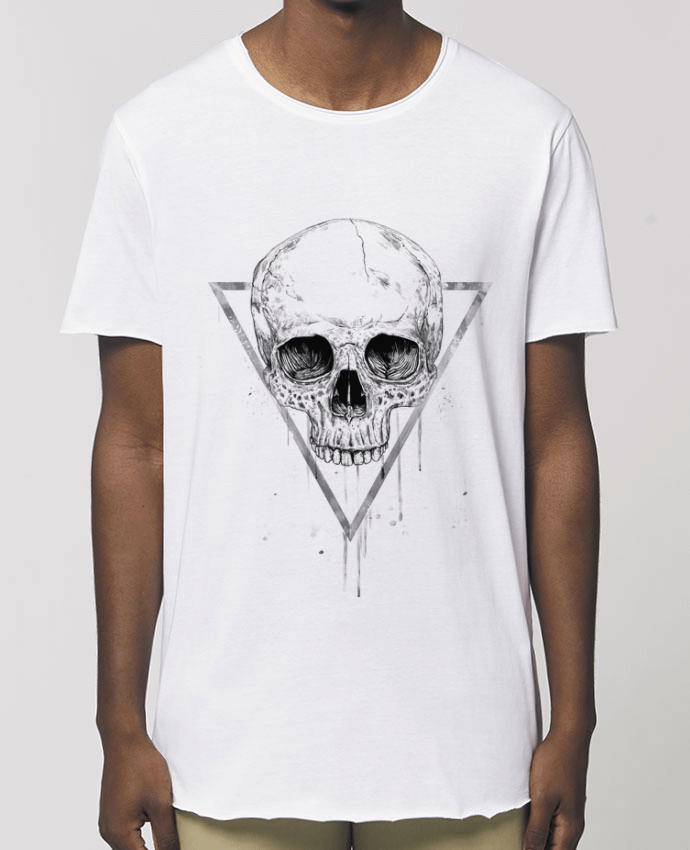 Men\'s long t-shirt Stanley Skater Skull in a triangle (bw) Par  Balàzs Solti