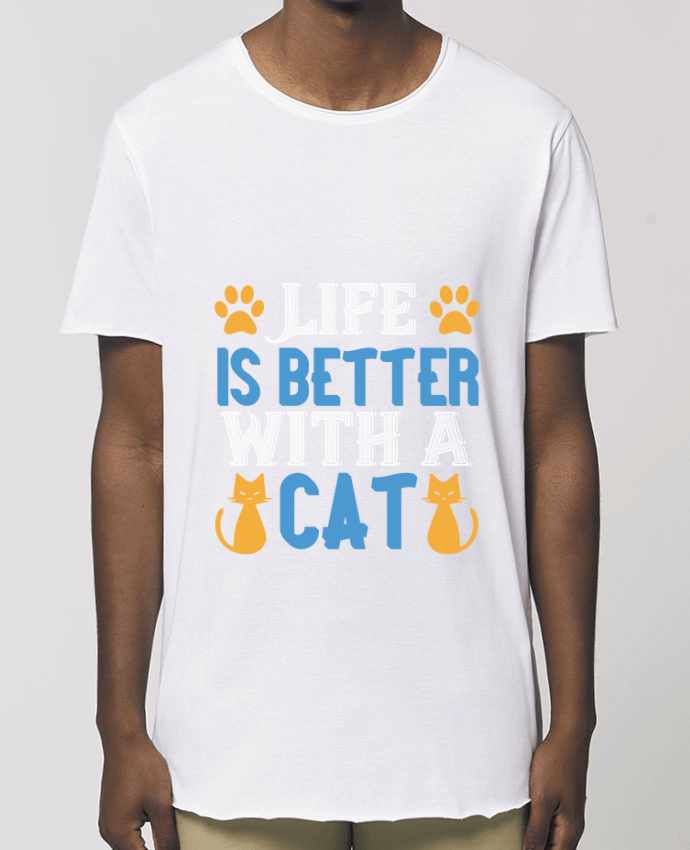 Tee-shirt Homme La vie est meilleure avec un chat Par  Boxsoo