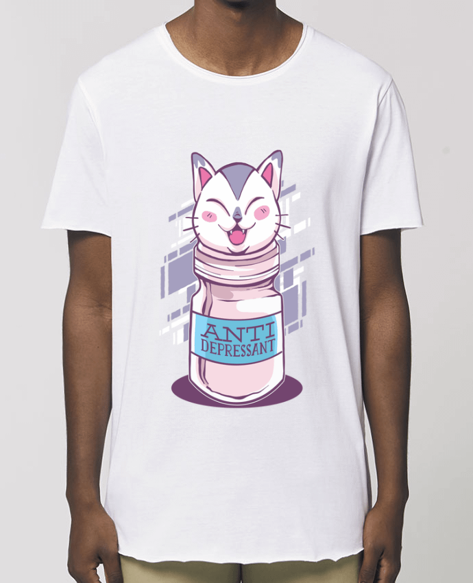 Men\'s long t-shirt Stanley Skater Anti Depressive Cat Par  cottonwander