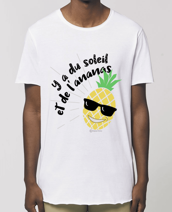 Camiseta larga pora él  Stanley Skater Y a du soleil et de l'ananas - modèle t-shirt clair Par  bigpapa-factory