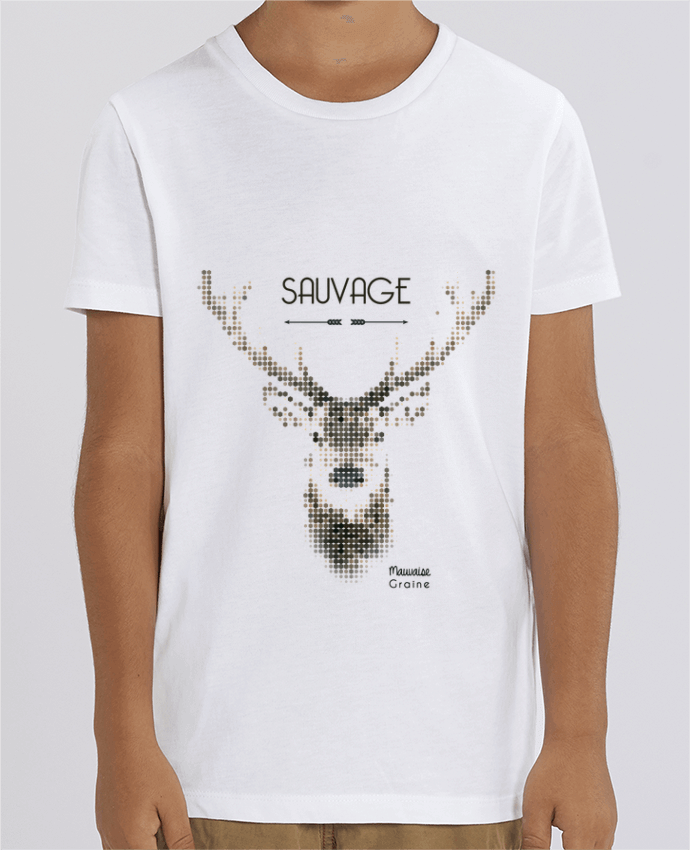 T-shirt Enfant Tête de cerf sauvage Par Mauvaise Graine