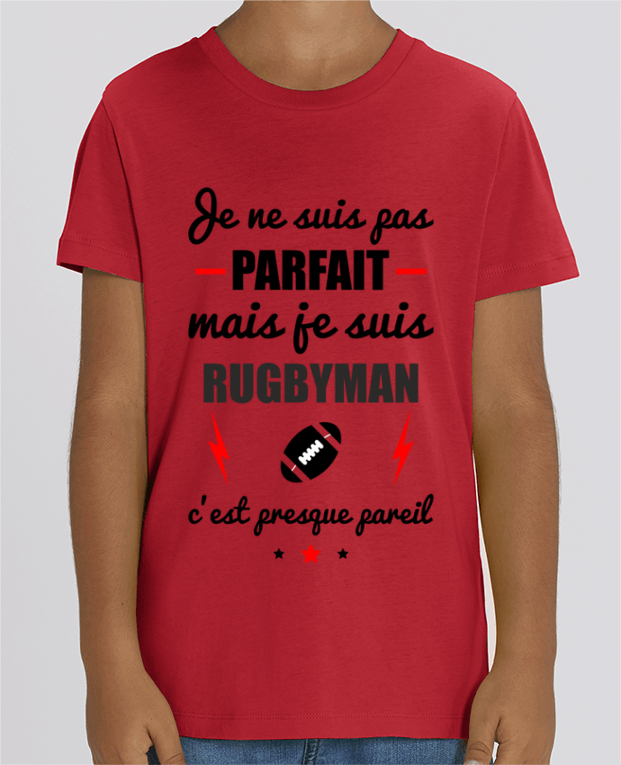 Kids T-shirt Mini Creator Je ne suis pas byfait mais je suis rugbyman c'est presque byeil Par Benichan