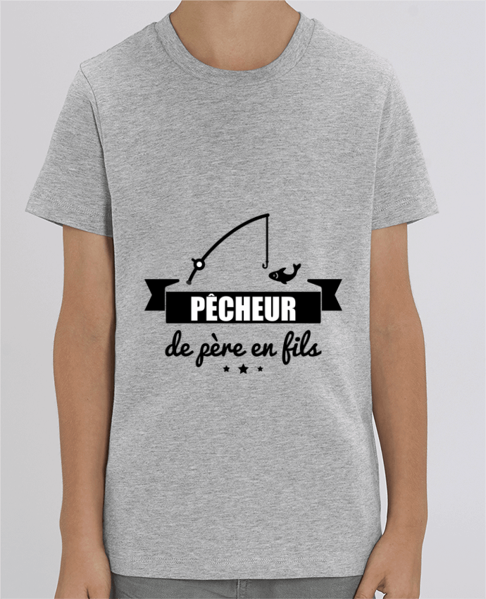 Camiseta Infantil Algodón Orgánico MINI CREATOR Pêcheur de père en fils, pêcheur, pêche Par Benichan