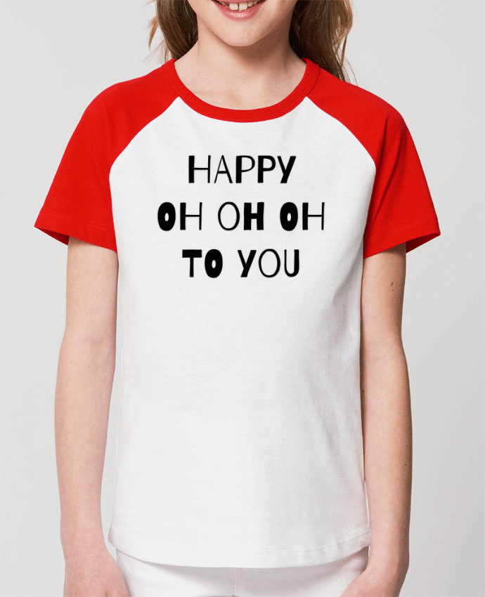 T-shirt Baseball Enfant- Coton - STANLEY MINI CATCHER Happy OH OH OH to you Par tunetoo