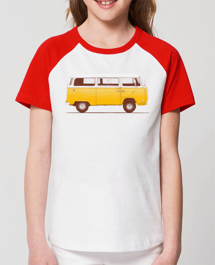 T-shirt Baseball Enfant- Coton - STANLEY MINI CATCHER Yellow Van Par Florent Bodart