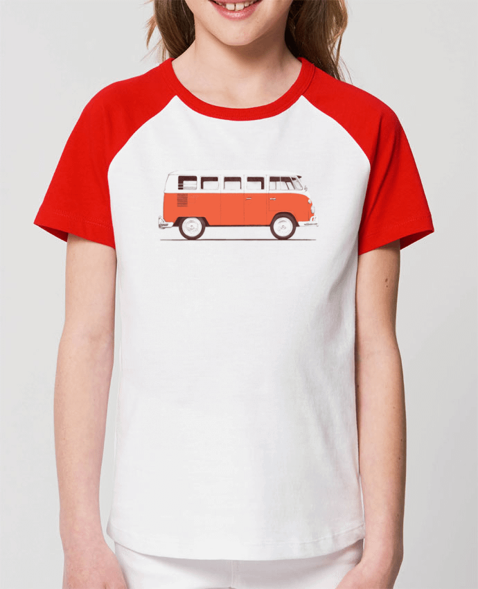 Kids\' contrast short sleeve t-shirt Mini Catcher Short Sleeve Red Van Par Florent Bodart