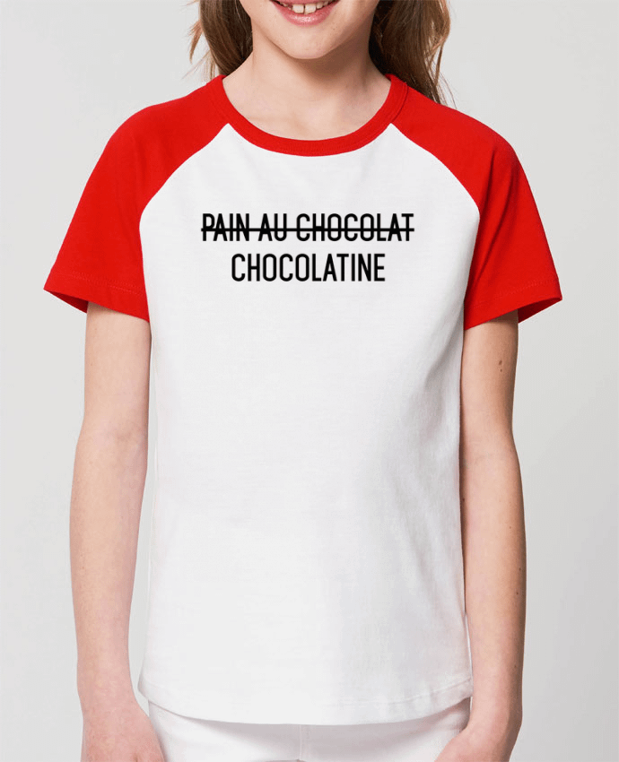 Kids\' contrast short sleeve t-shirt Mini Catcher Short Sleeve Chocolatine Par tunetoo