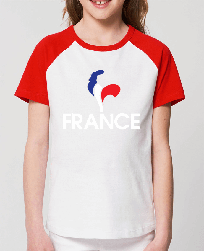 T-shirt Baseball Enfant- Coton - STANLEY MINI CATCHER France et Coq Par Freeyourshirt.com