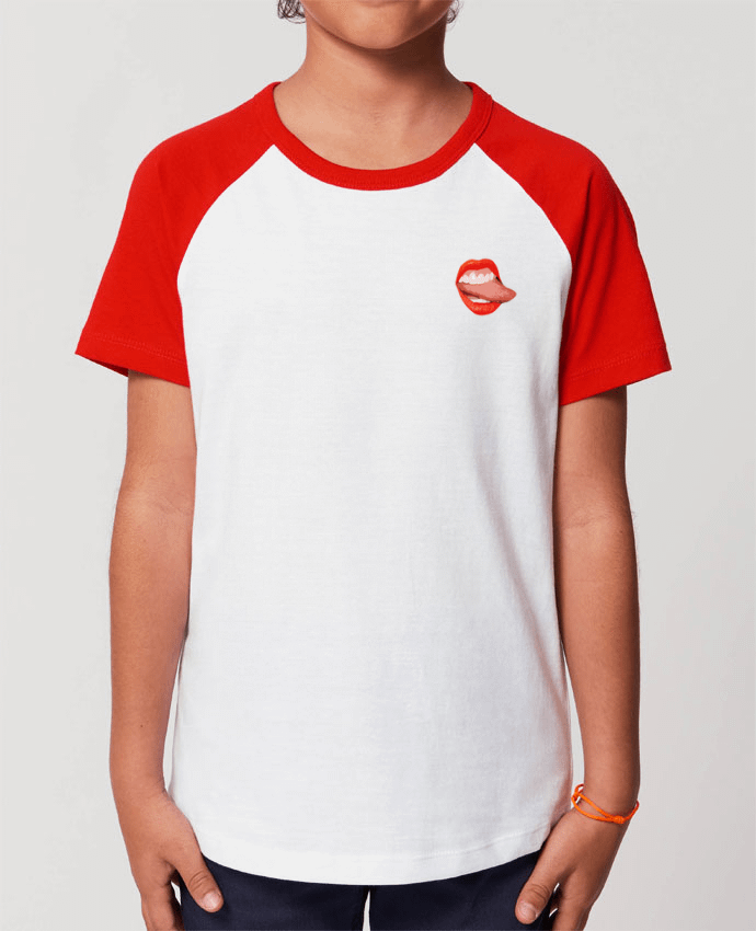 T-shirt Baseball Enfant- Coton - STANLEY MINI CATCHER Tongue Par lisartistaya