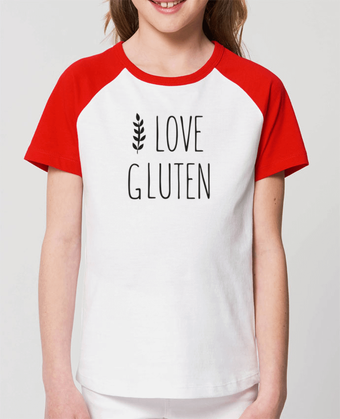T-shirt Baseball Enfant- Coton - STANLEY MINI CATCHER I love gluten by Ruuud Par Ruuud