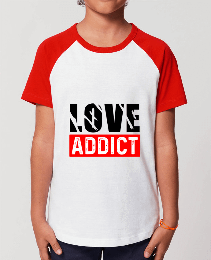 Kids\' contrast short sleeve t-shirt Mini Catcher Short Sleeve Love Addict Par Sole Tshirt
