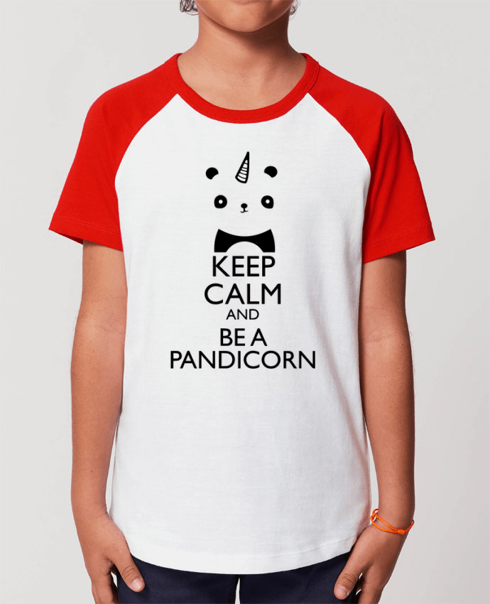 T-shirt Baseball Enfant- Coton - STANLEY MINI CATCHER keep calm and be a Pandicorn Par tunetoo