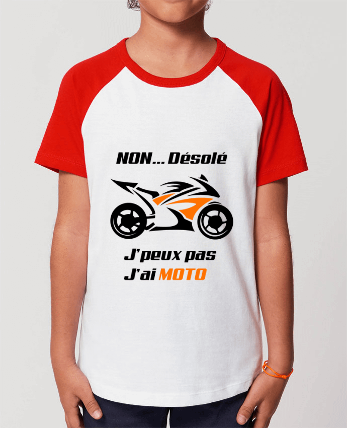T-shirt Baseball Enfant- Coton - STANLEY MINI CATCHER J'peux pas j'ai moto Par MotorWave's