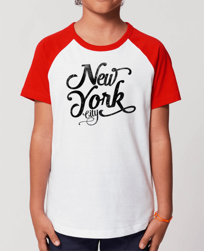 T-shirt Baseball Enfant- Coton - STANLEY MINI CATCHER New York City typographie Par justsayin
