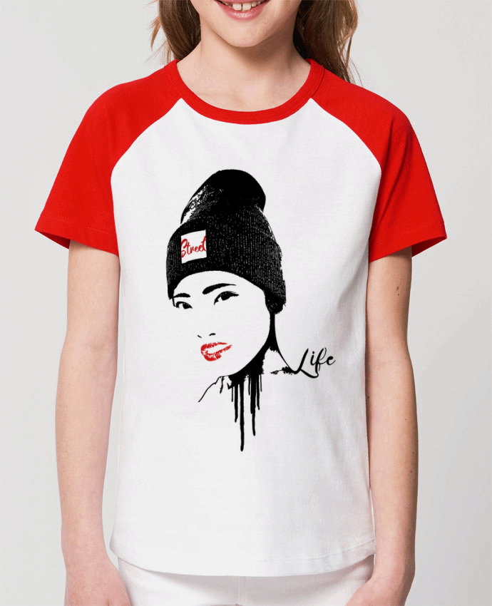 T-shirt Baseball Enfant- Coton - STANLEY MINI CATCHER Geisha Par Graff4Art