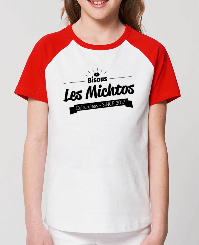 T-shirt Baseball Enfant- Coton - STANLEY MINI CATCHER Bisous les michtos Par Axel Sedilliere