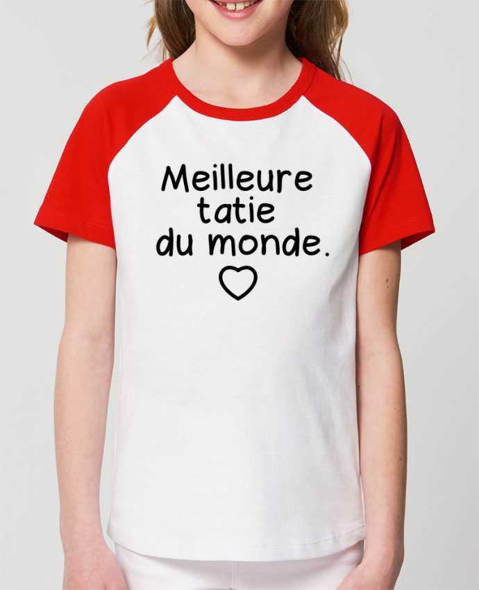 T-shirt Baseball Enfant- Coton - STANLEY MINI CATCHER Meilleure tatie du monde. Par 