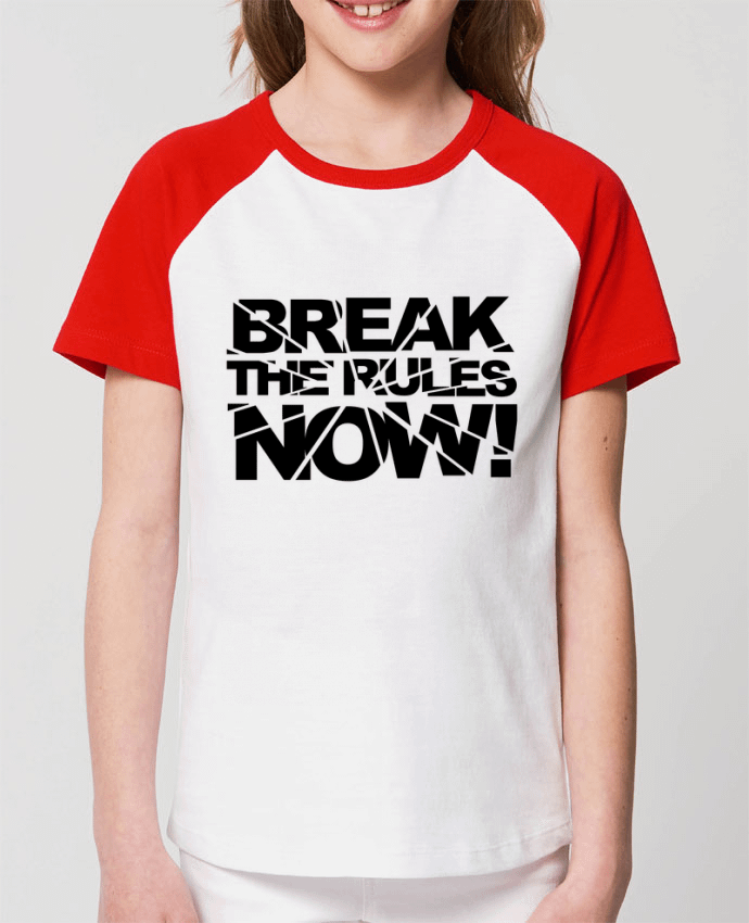 T-shirt Baseball Enfant- Coton - STANLEY MINI CATCHER Break The Rules Now ! Par Freeyourshirt.com