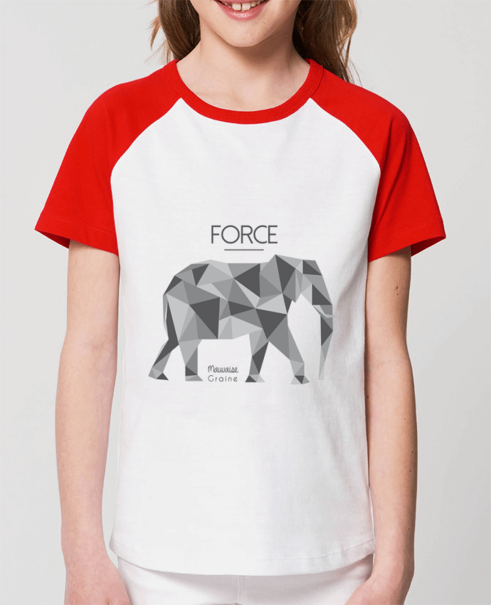 Tee-shirt Enfant Force elephant origami Par Mauvaise Graine