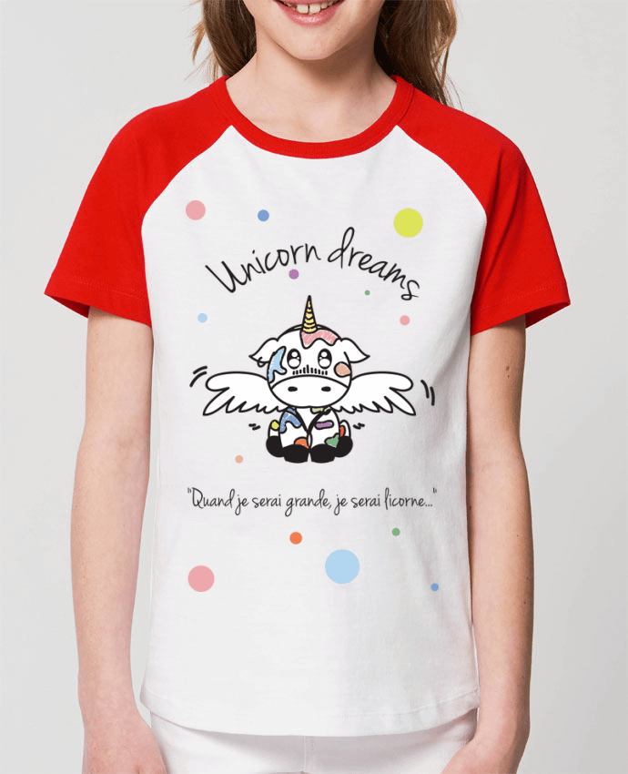 T-shirt Baseball Enfant- Coton - STANLEY MINI CATCHER Unicorn Dreams - Little cow Par 
