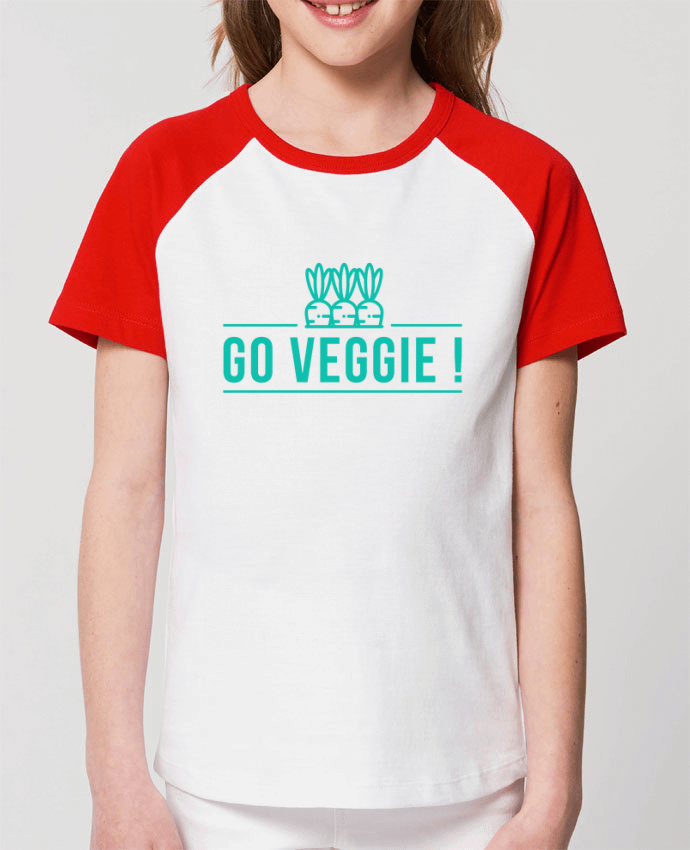 Kids\' contrast short sleeve t-shirt Mini Catcher Short Sleeve Go veggie ! Par Folie douce