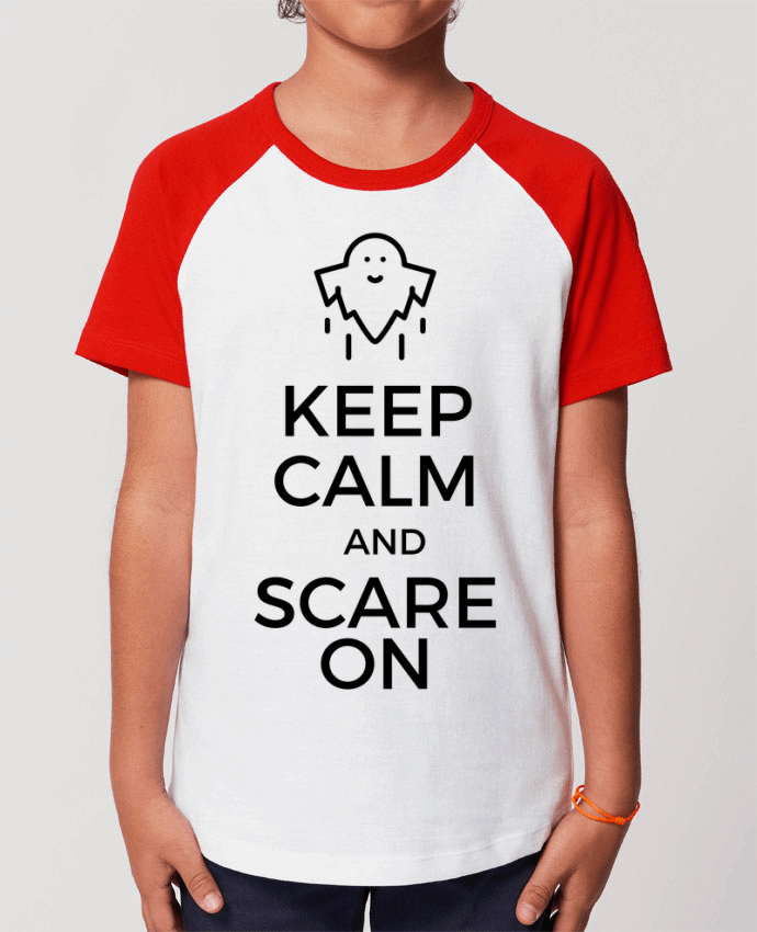 T-shirt Baseball Enfant- Coton - STANLEY MINI CATCHER Keep Calm and Scare on Ghost Par tunetoo