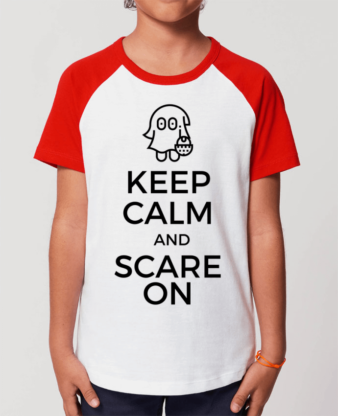 T-shirt Baseball Enfant- Coton - STANLEY MINI CATCHER Keep Calm and Scare on little Ghost Par tunetoo