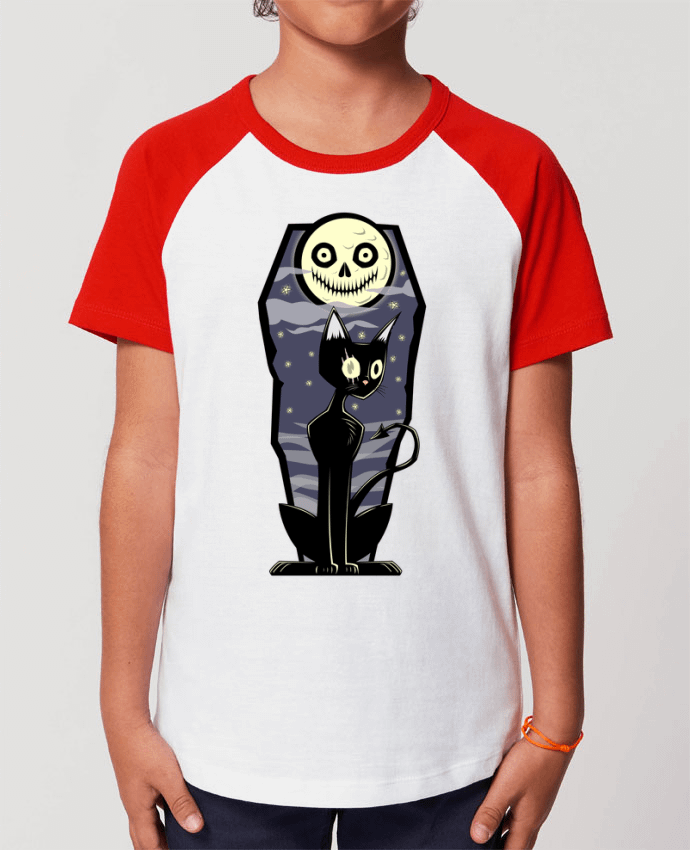 T-shirt Baseball Enfant- Coton - STANLEY MINI CATCHER Coffin Cat Par SirCostas