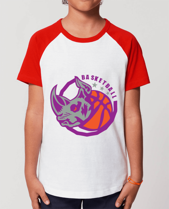 Kids\' contrast short sleeve t-shirt Mini Catcher Short Sleeve basketball  rhinoceros logo sport club team Par Achille