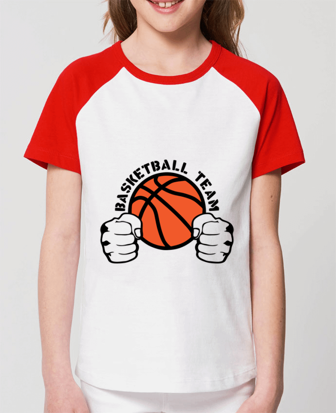 Kids\' contrast short sleeve t-shirt Mini Catcher Short Sleeve basketball team poing ferme logo equipe Par Achille