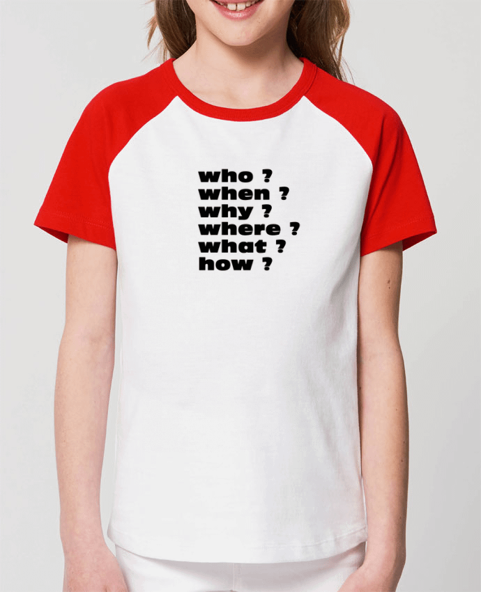 Kids\' contrast short sleeve t-shirt Mini Catcher Short Sleeve Questions Par Les Caprices de Filles