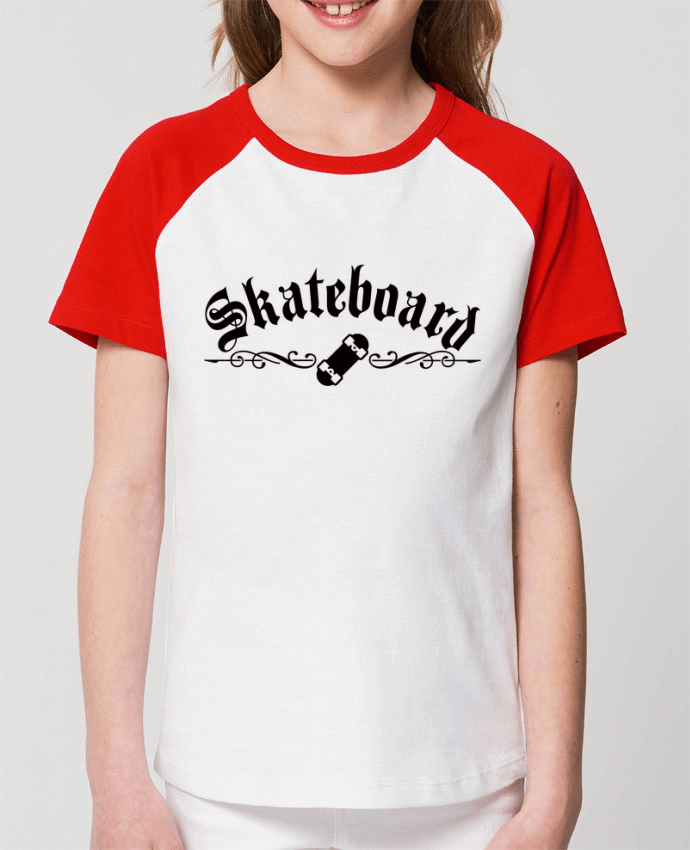 Kids\' contrast short sleeve t-shirt Mini Catcher Short Sleeve Skateboard Par Freeyourshirt.com