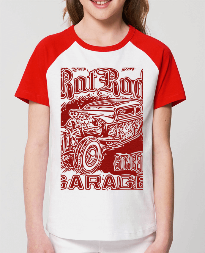 T-shirt Baseball Enfant- Coton - STANLEY MINI CATCHER Hot rod garage Par David