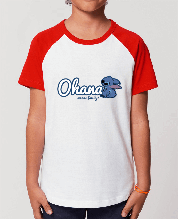 T-shirt Baseball Enfant- Coton - STANLEY MINI CATCHER Ohana means family Par Kempo24