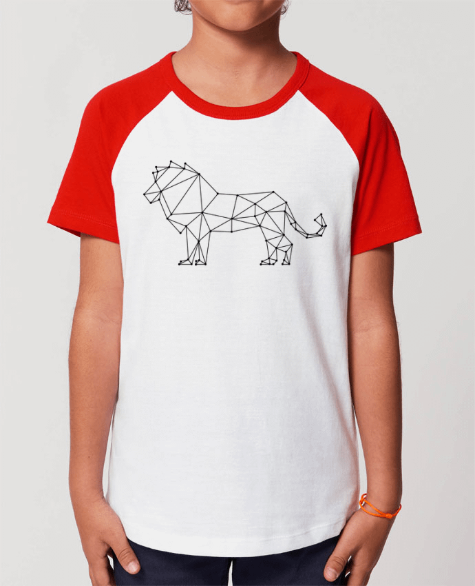 Kids\' contrast short sleeve t-shirt Mini Catcher Short Sleeve Origami lion Par /wait-design