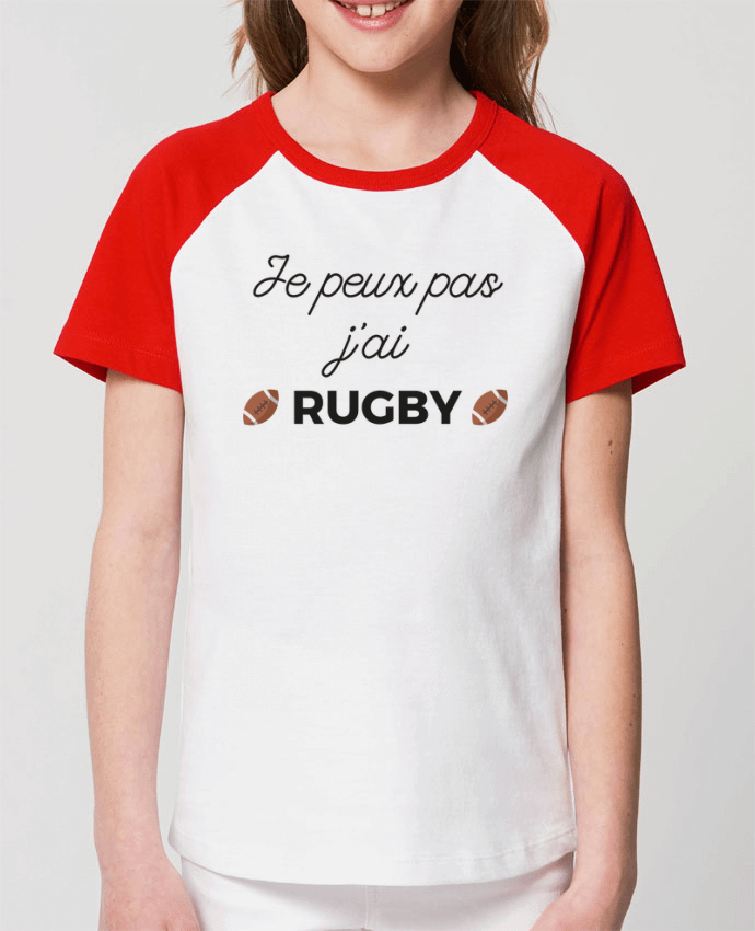 Kids\' contrast short sleeve t-shirt Mini Catcher Short Sleeve Je peux pas j'ai Rugby Par Ruuud
