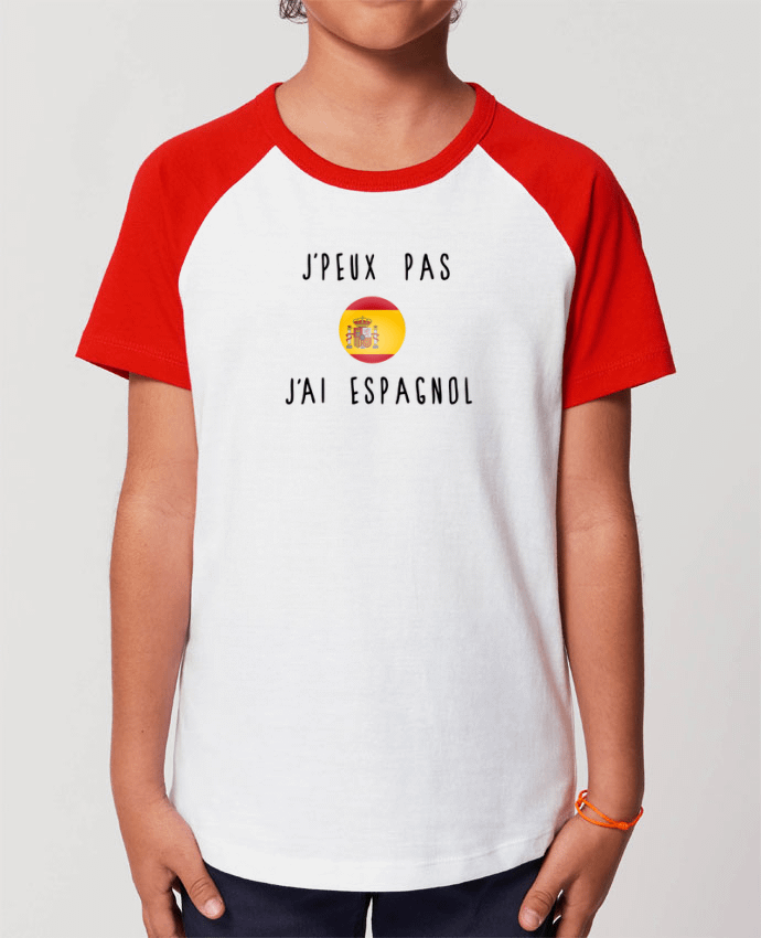 T-shirt Baseball Enfant- Coton - STANLEY MINI CATCHER J'peux pas j'ai espagnol Par Les Caprices de Filles