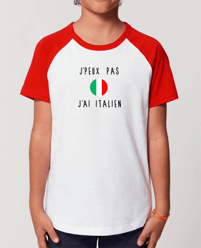 Kids\' contrast short sleeve t-shirt Mini Catcher Short Sleeve J'peux pas j'ai italien Par Les Caprices de Filles