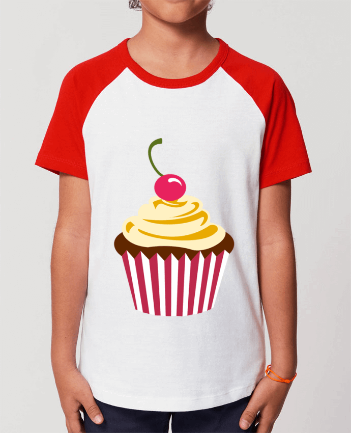 Kids\' contrast short sleeve t-shirt Mini Catcher Short Sleeve Cupcake Par Crazy-Patisserie.com