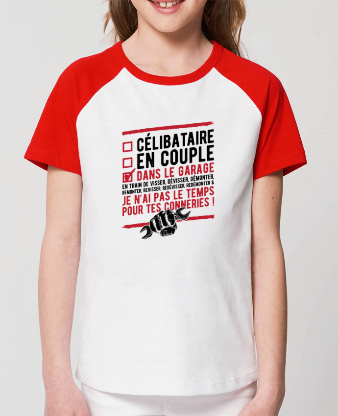 Kids\' contrast short sleeve t-shirt Mini Catcher Short Sleeve Dans le garage humour Par Original t-shirt