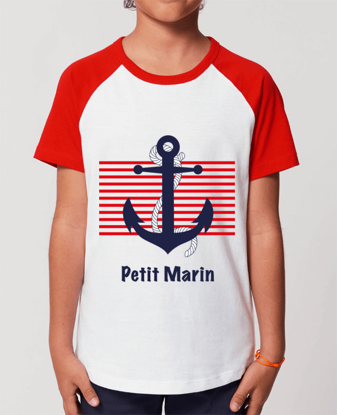 T-shirt Baseball Enfant- Coton - STANLEY MINI CATCHER Petit Marin Par M.C DESIGN 