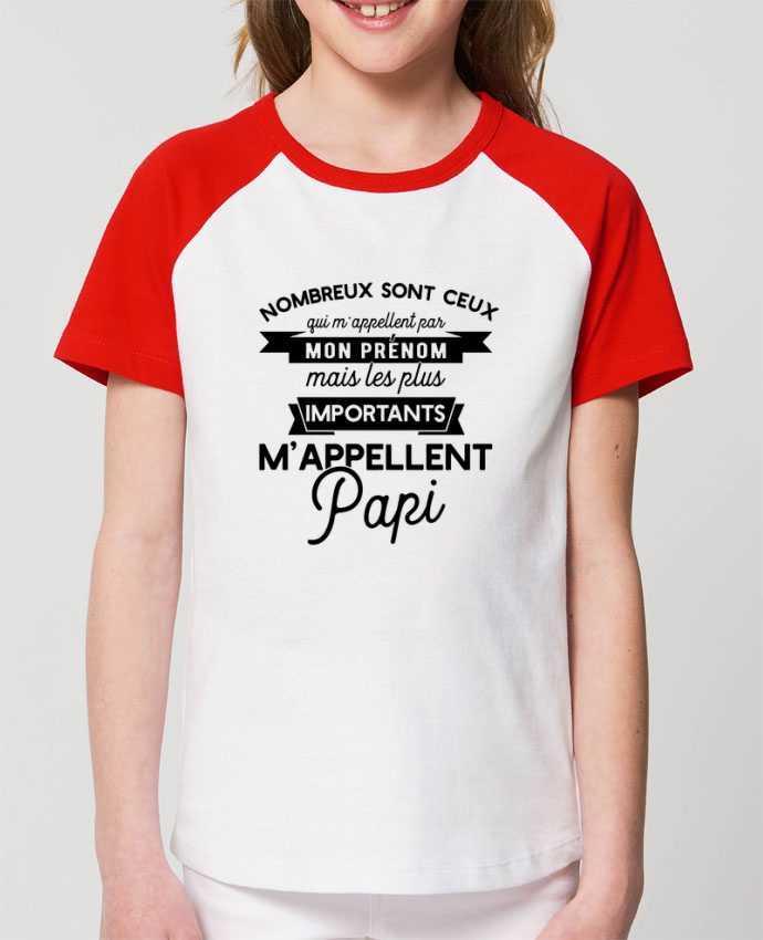 T-shirt Baseball Enfant- Coton - STANLEY MINI CATCHER on m'appelle papi humour Par Original t-shirt