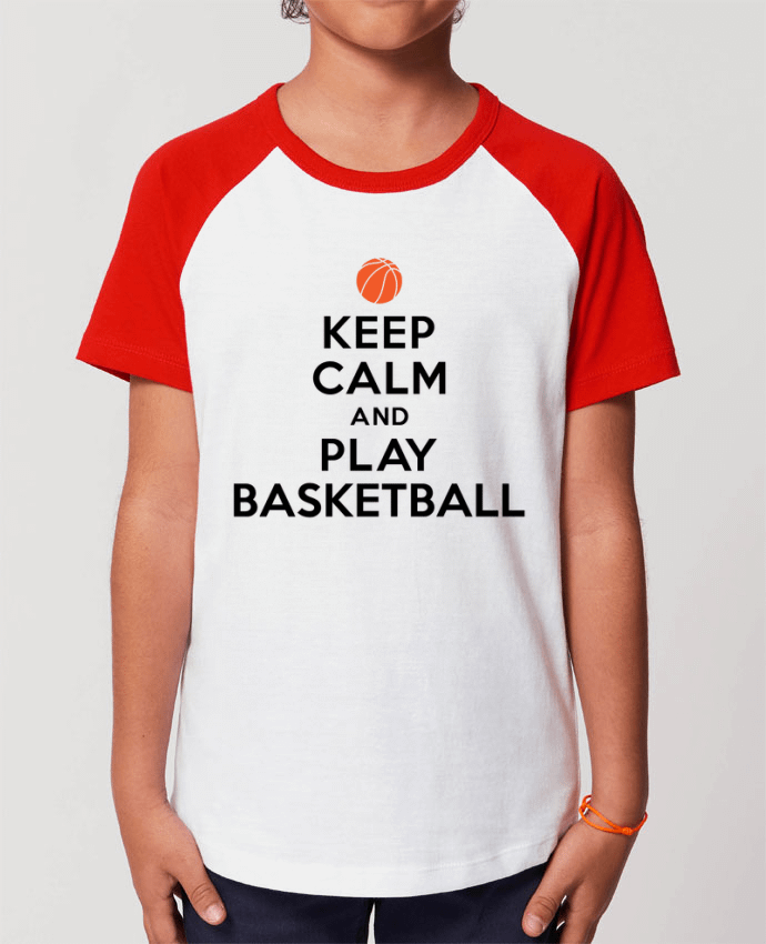 T-shirt Baseball Enfant- Coton - STANLEY MINI CATCHER Keep Calm And Play Basketball Par Freeyourshirt.com