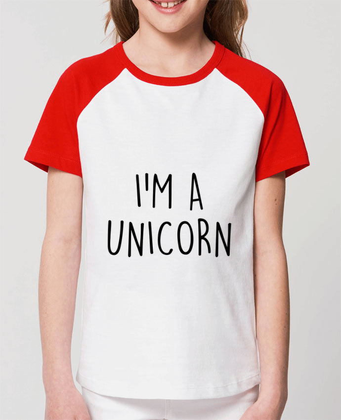 Kids\' contrast short sleeve t-shirt Mini Catcher Short Sleeve I'm a unicorn Par Bichette