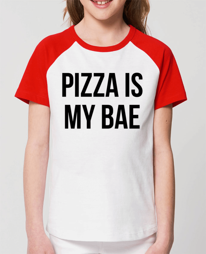 Kids\' contrast short sleeve t-shirt Mini Catcher Short Sleeve Pizza is my BAE Par Bichette