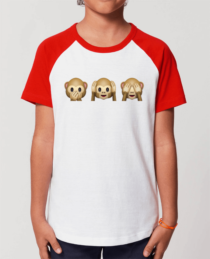 T-shirt Baseball Enfant- Coton - STANLEY MINI CATCHER Three monkeys Par Bichette