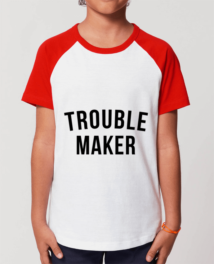 T-shirt Baseball Enfant- Coton - STANLEY MINI CATCHER Trouble maker Par Bichette