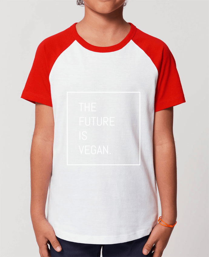 Kids\' contrast short sleeve t-shirt Mini Catcher Short Sleeve The future is vegan. Par Bichette